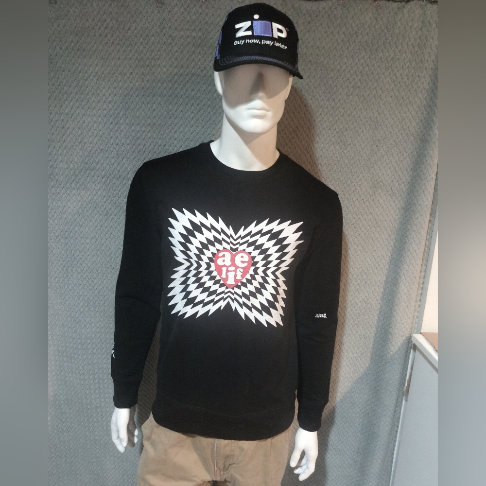 Alife Logo, Holy Fool Black Crewneck Sweatshirt Sz Large